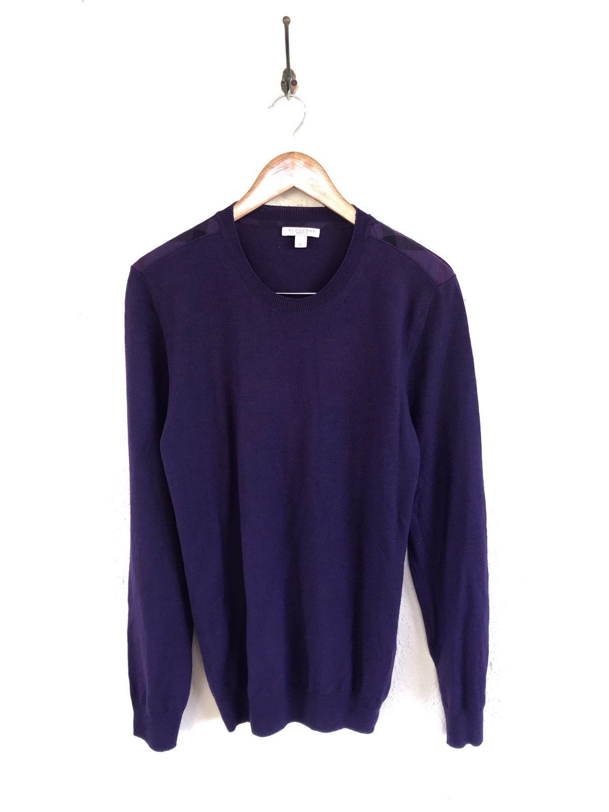 Burberry Brit Merino Wool Nova Check Purple Sweater