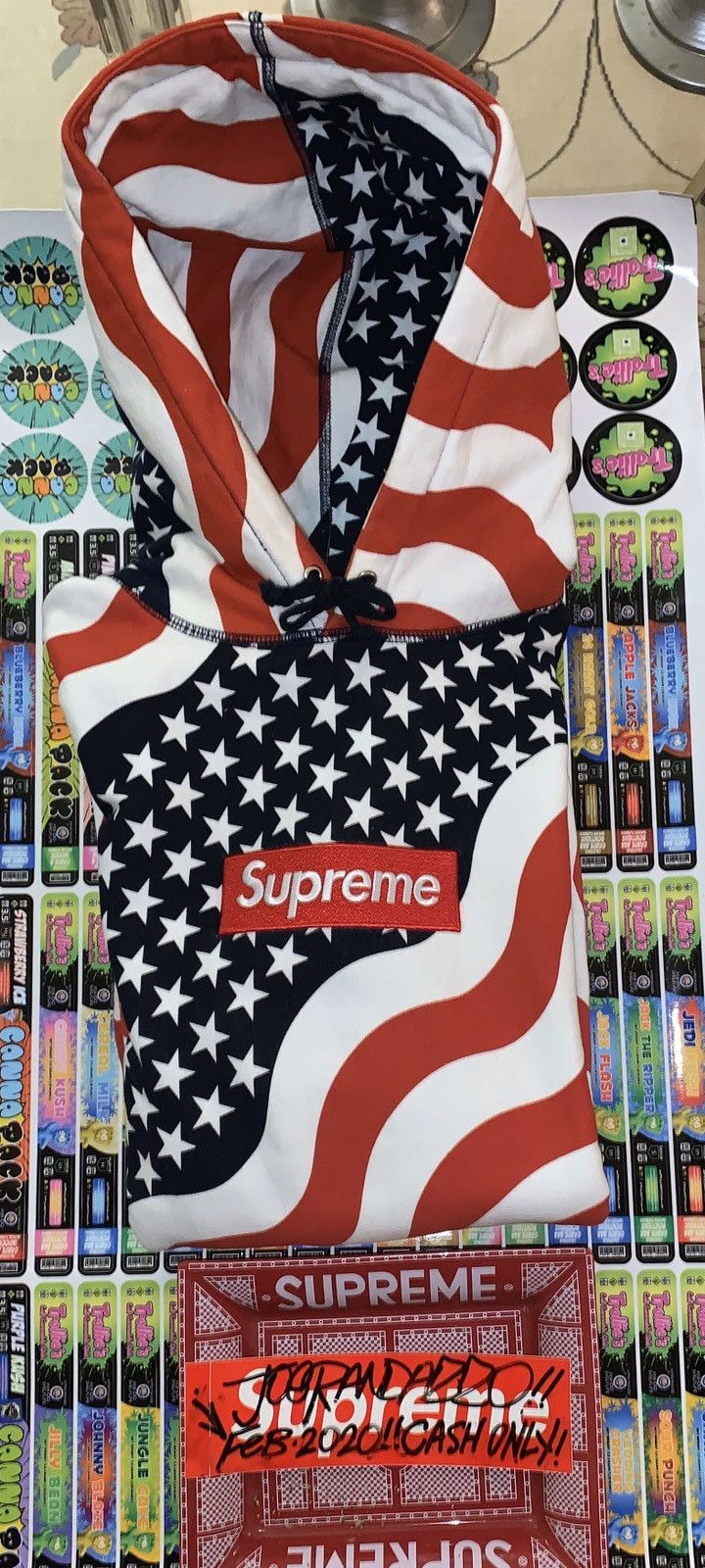 Supreme Box Logo Hoodie American Flag 