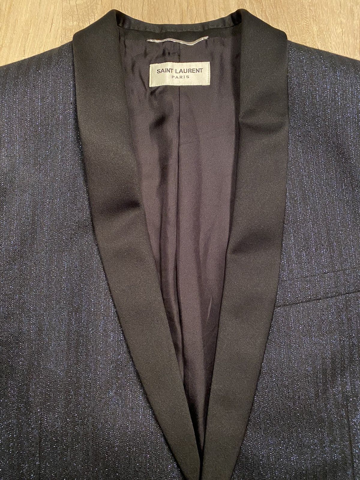 Hedi Slimane × Saint Laurent Paris ”Le Smoking” blue blazer Size 48R - 3 Thumbnail