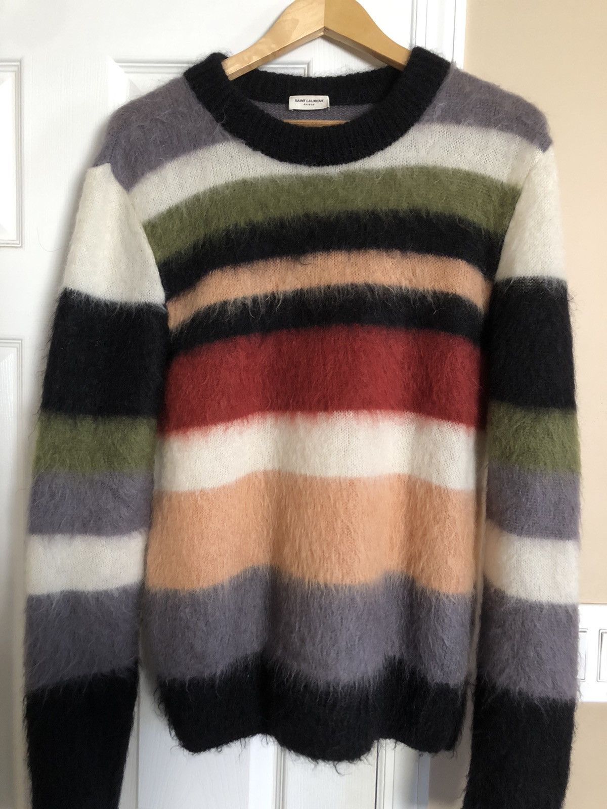 image of Saint Laurent Paris Mohair Sweater Fw17, Men's (Size XL)