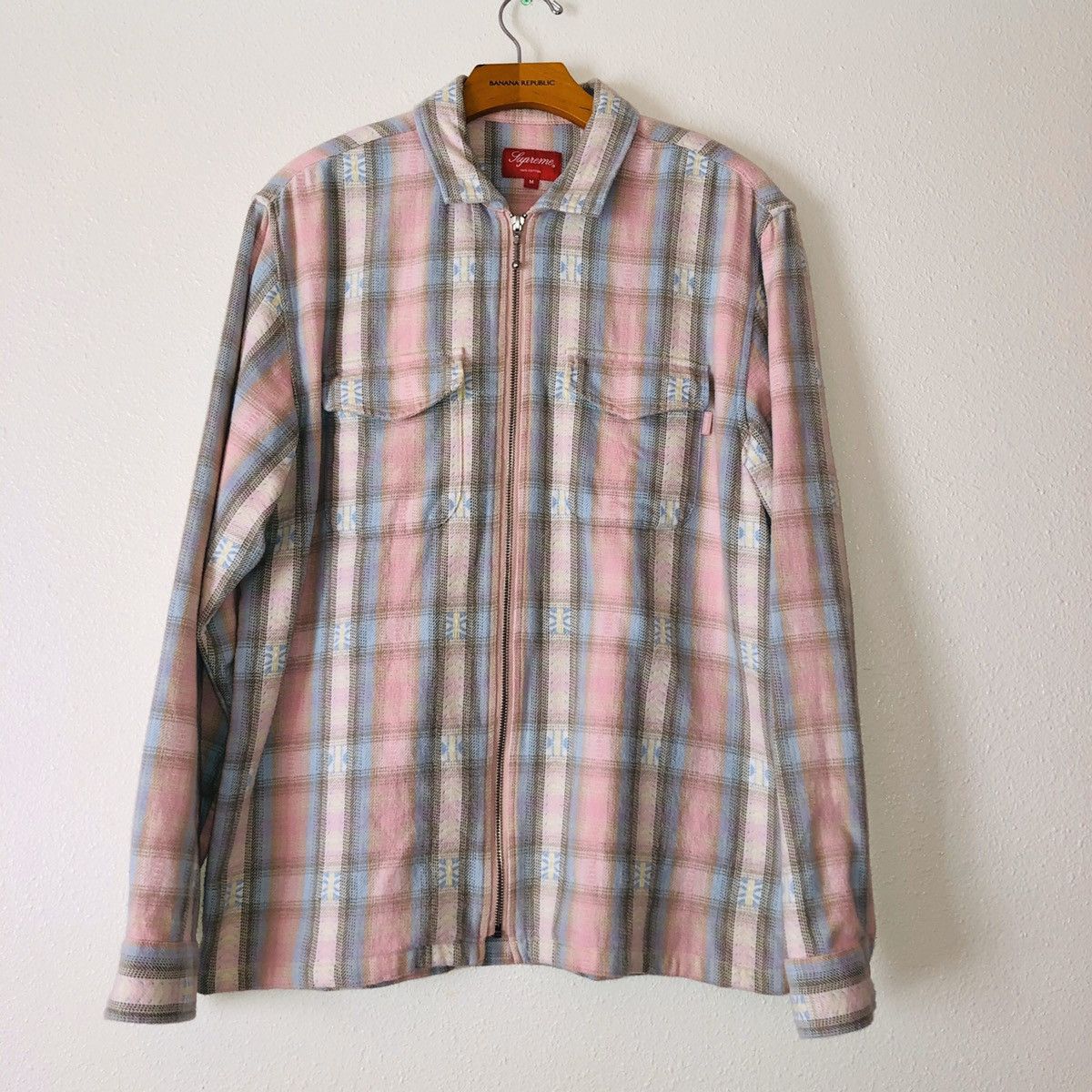 Supreme Plaid Flannel Zip Up Shirt Size US M / EU 48-50 / 2 - 1 Preview