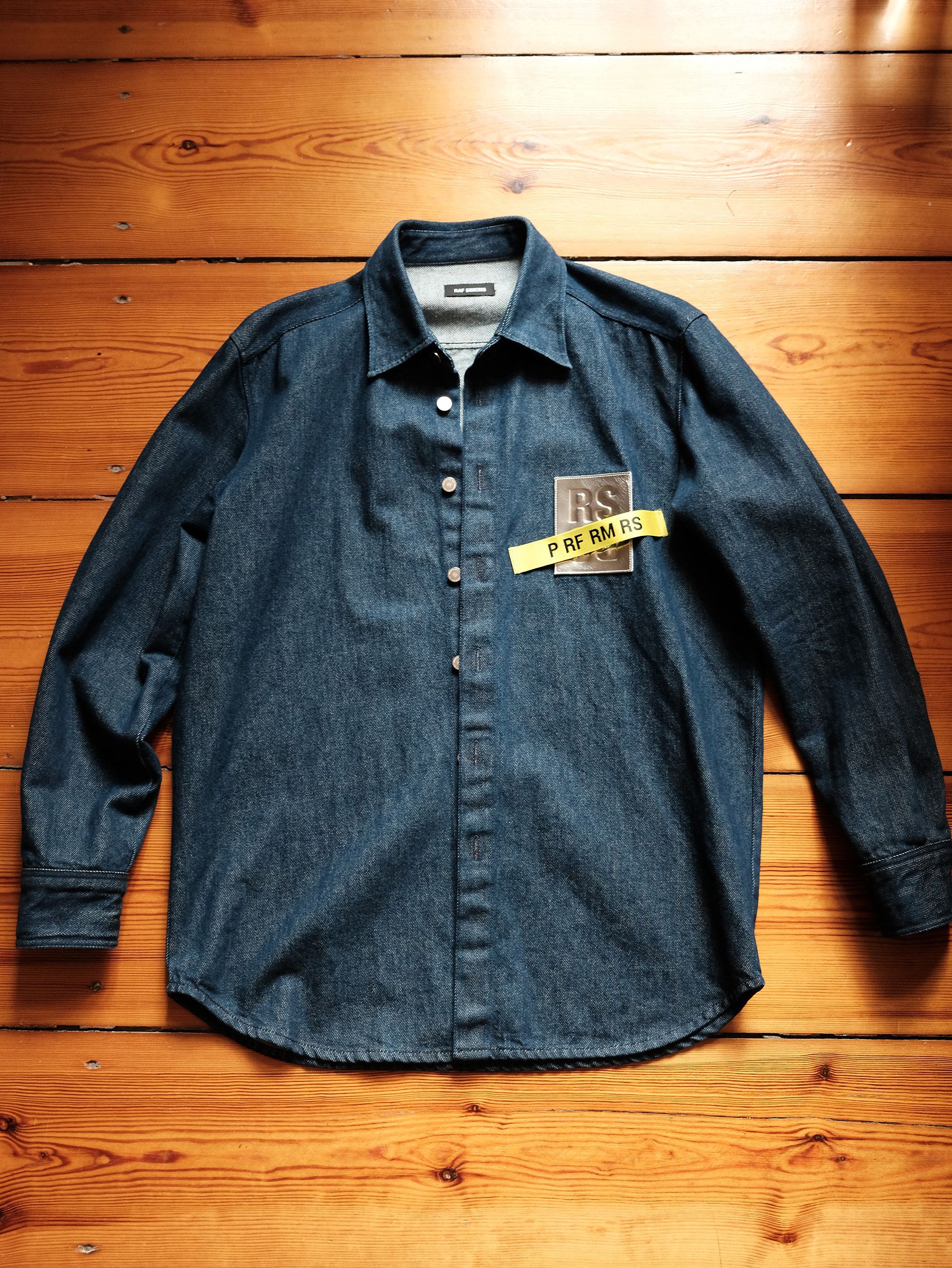 Raf Simons Carry Over Denim Shirt Logo Patch | Grailed