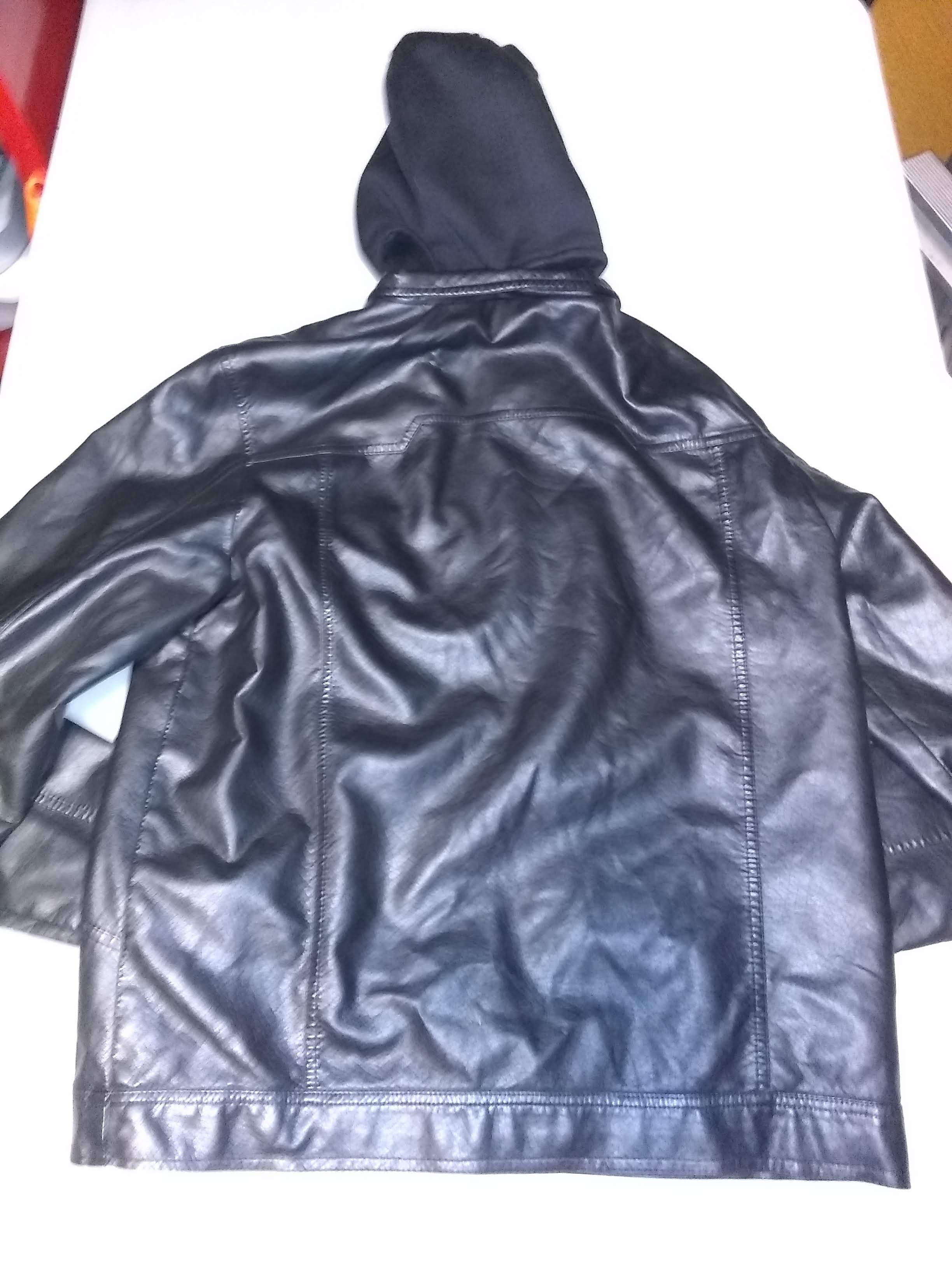 Black Black Men's Leather Motorcycle jacket L Size US L / EU 52-54 / 3 - 3 Thumbnail