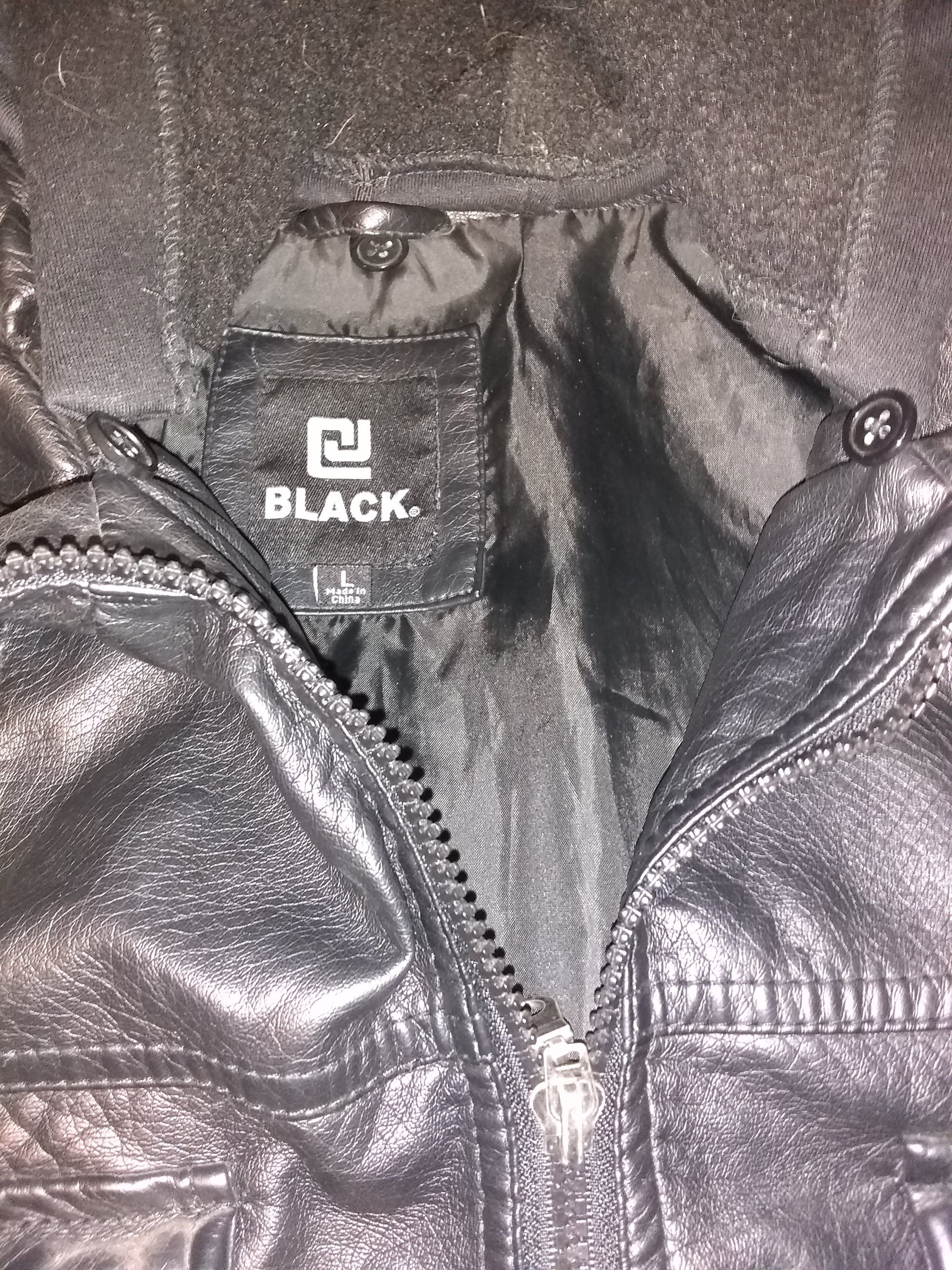Black Black Men's Leather Motorcycle jacket L Size US L / EU 52-54 / 3 - 4 Thumbnail