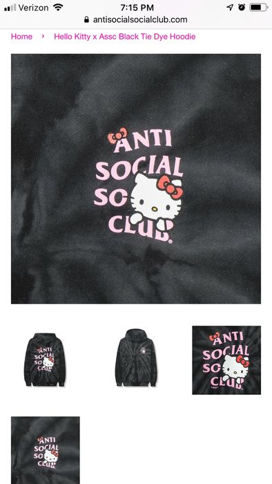 Anti social social club x hello kitty hoodie hot sale