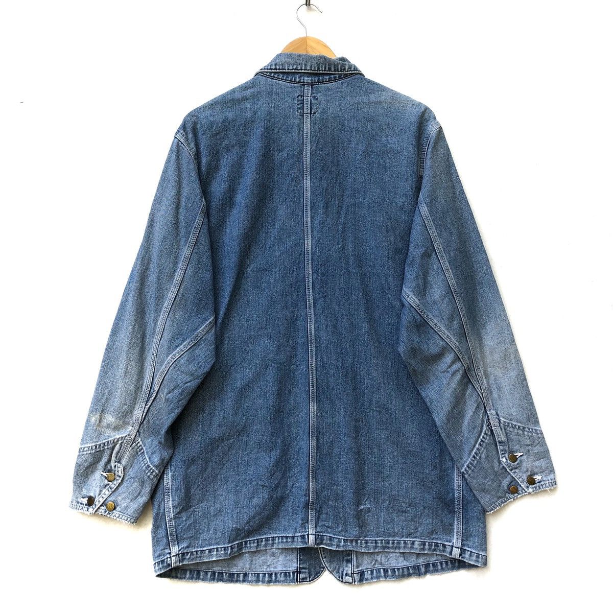 Lee × Vintage Vintage 90s LEE Sanforize Workers Workwear Denim Jacket Size US L / EU 52-54 / 3 - 7 Thumbnail