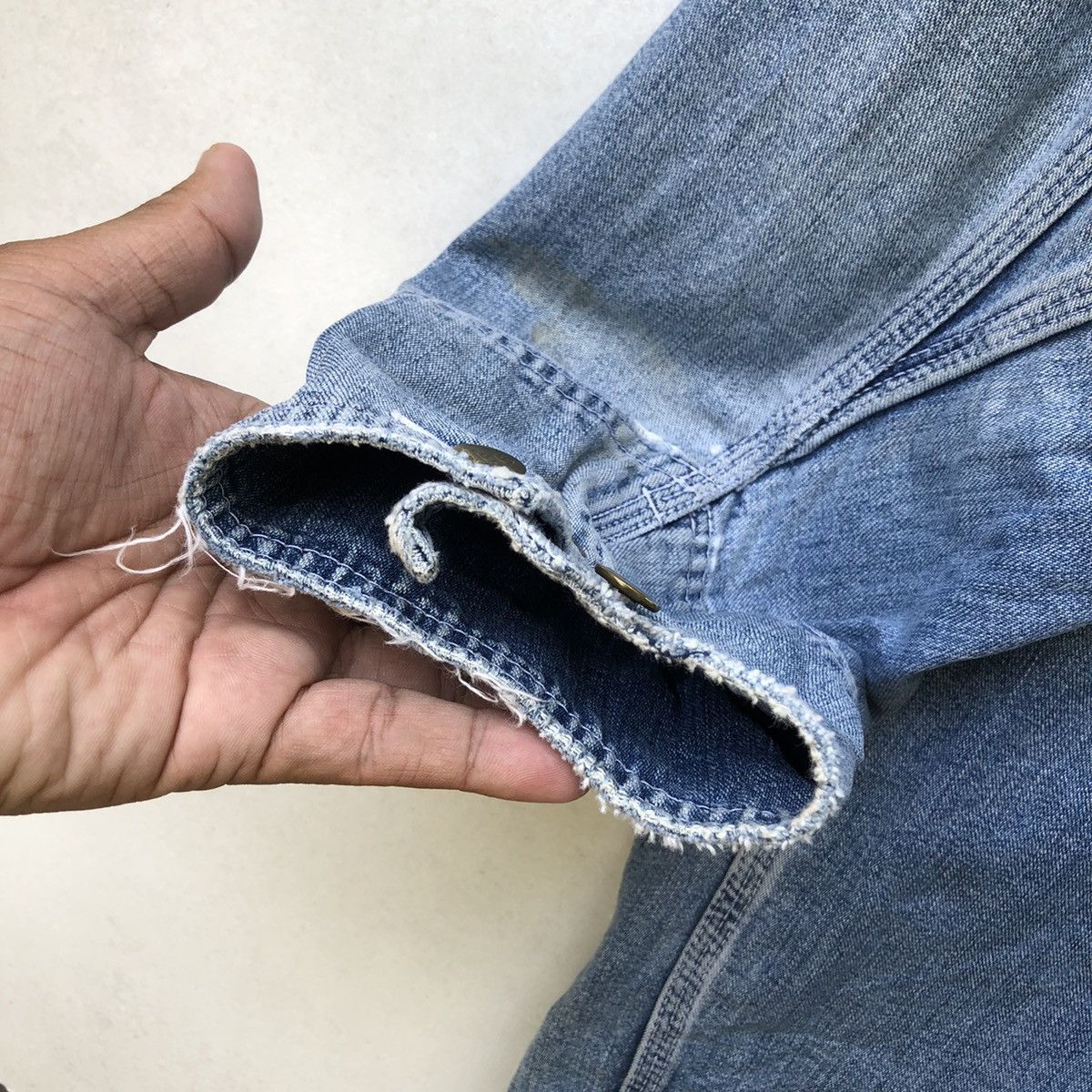 Lee × Vintage Vintage 90s LEE Sanforize Workers Workwear Denim Jacket Size US L / EU 52-54 / 3 - 10 Thumbnail