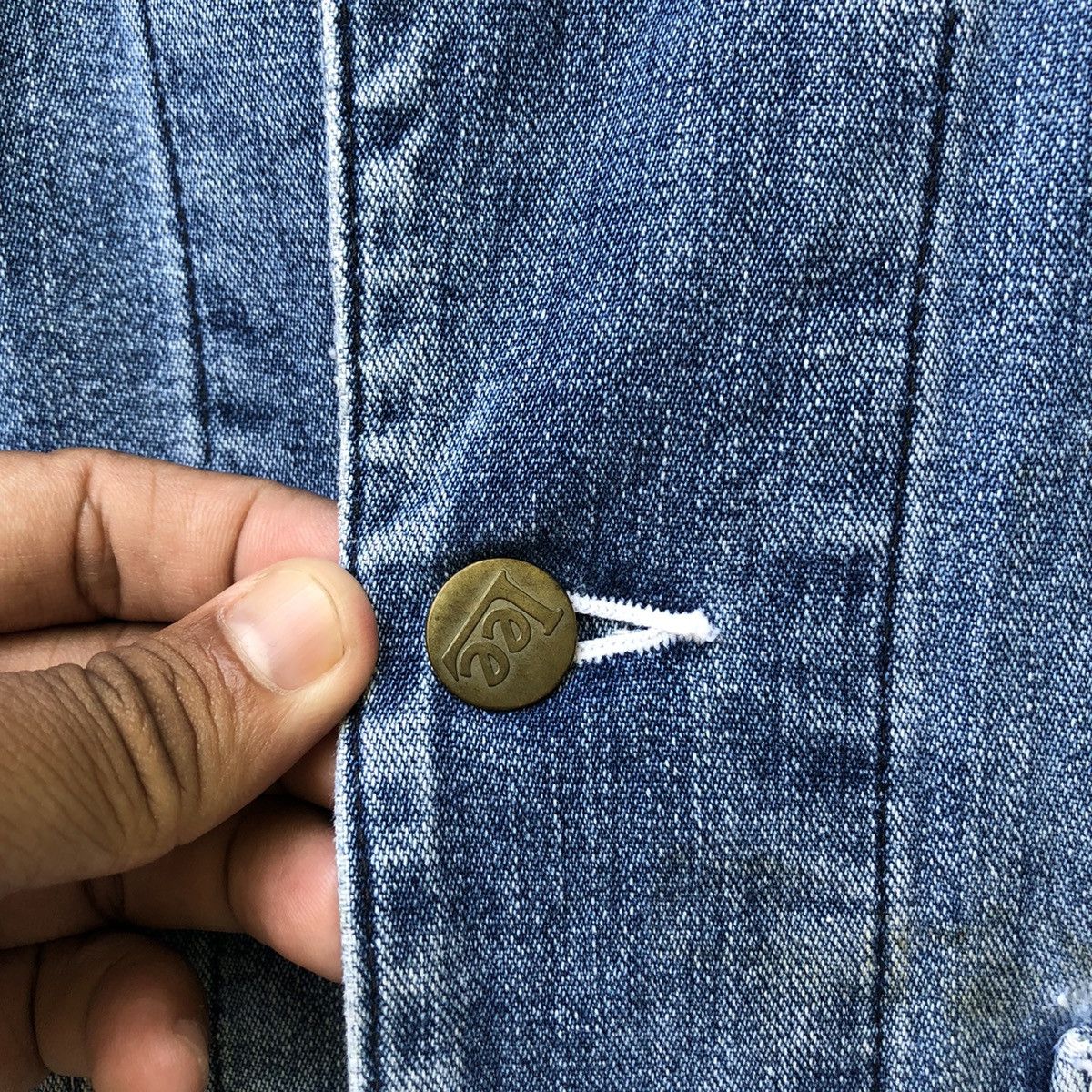 Lee × Vintage Vintage 90s LEE Sanforize Workers Workwear Denim Jacket Size US L / EU 52-54 / 3 - 3 Thumbnail