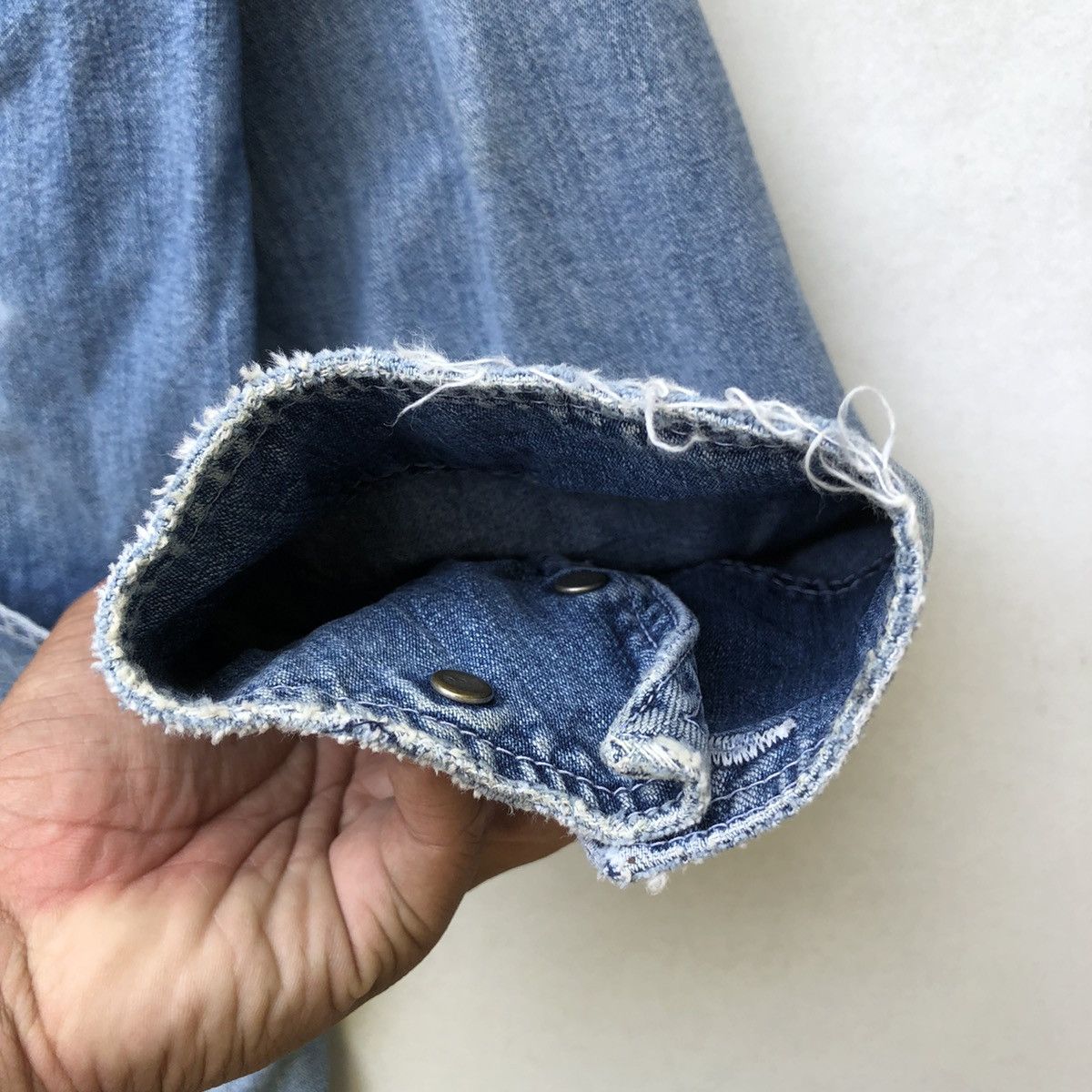 Lee × Vintage Vintage 90s LEE Sanforize Workers Workwear Denim Jacket Size US L / EU 52-54 / 3 - 6 Thumbnail