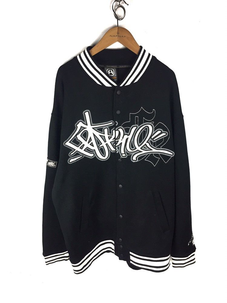 Freaky massive big logo’s button jacket like varsity jacket