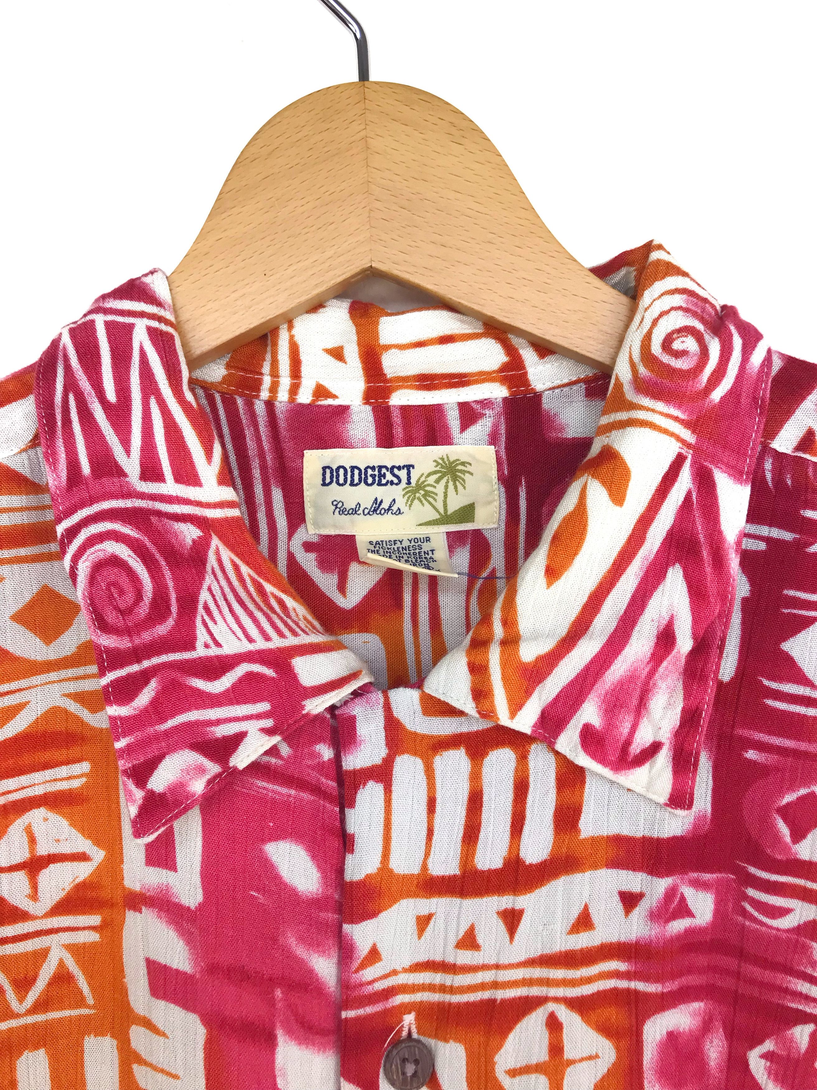 Vintage Vintage Dodgest Geometry Tie Dye Baggy Hawaiian Shirt Size US L / EU 52-54 / 3 - 4 Thumbnail