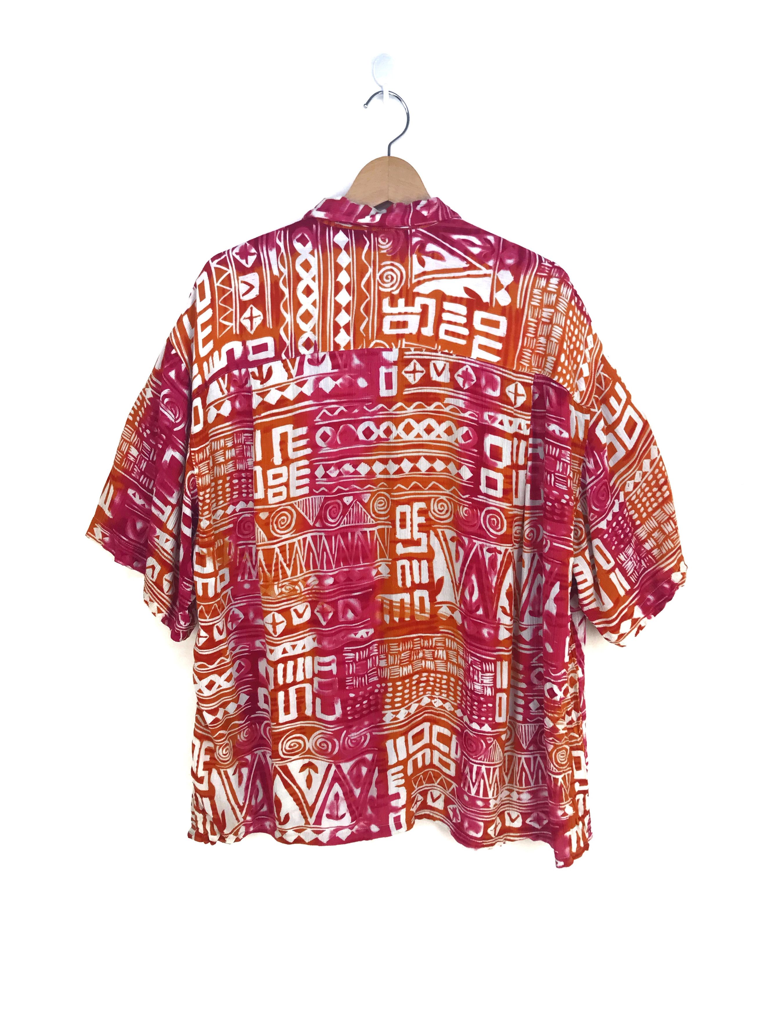 Vintage Vintage Dodgest Geometry Tie Dye Baggy Hawaiian Shirt Size US L / EU 52-54 / 3 - 8 Thumbnail