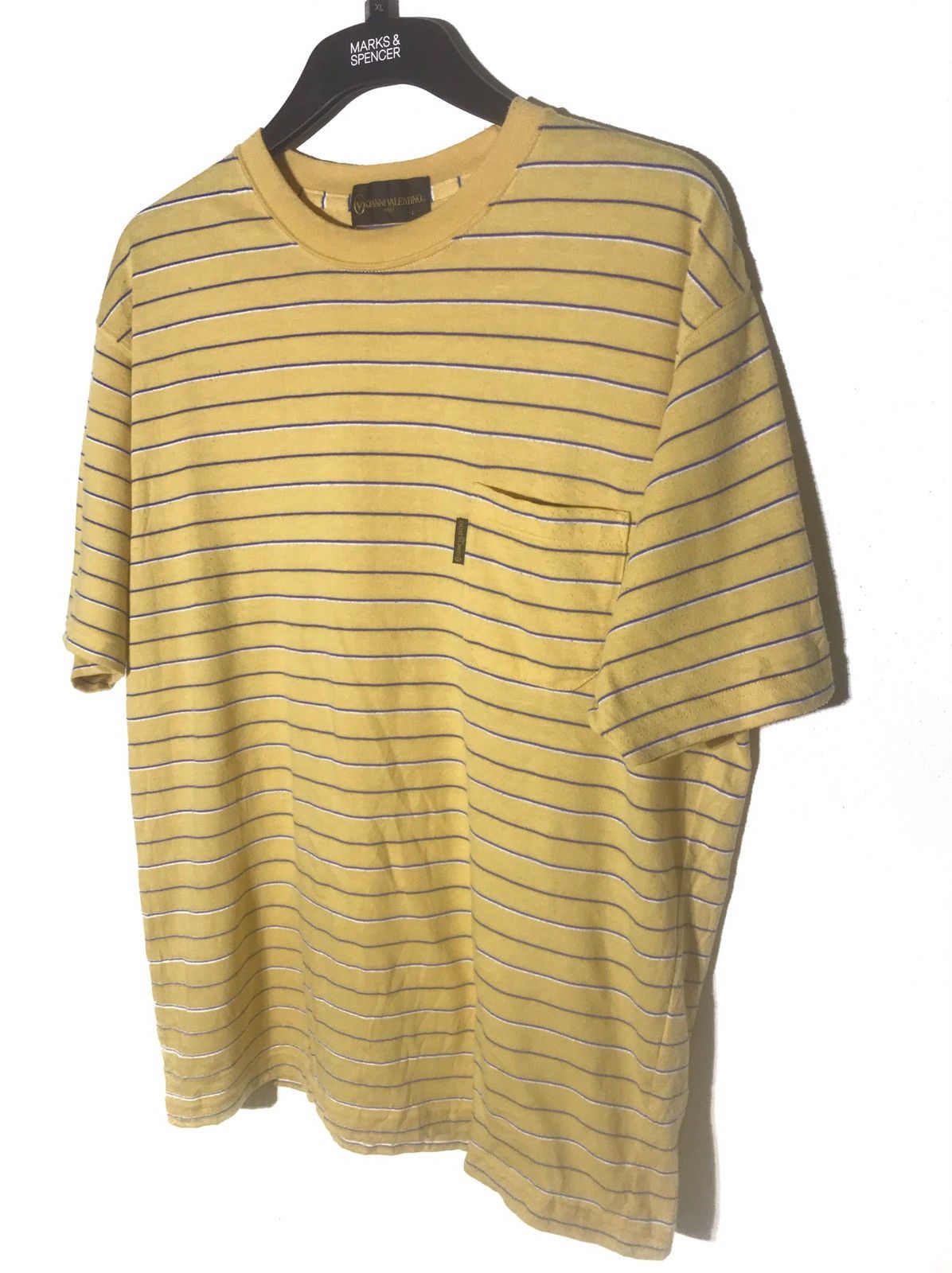 Valentino × Vintage GIANNI VALENTINO POCKET TEE STRIPE SHIRT CASUAL GRUNGE STYLE Size US M / EU 48-50 / 2 - 3 Thumbnail
