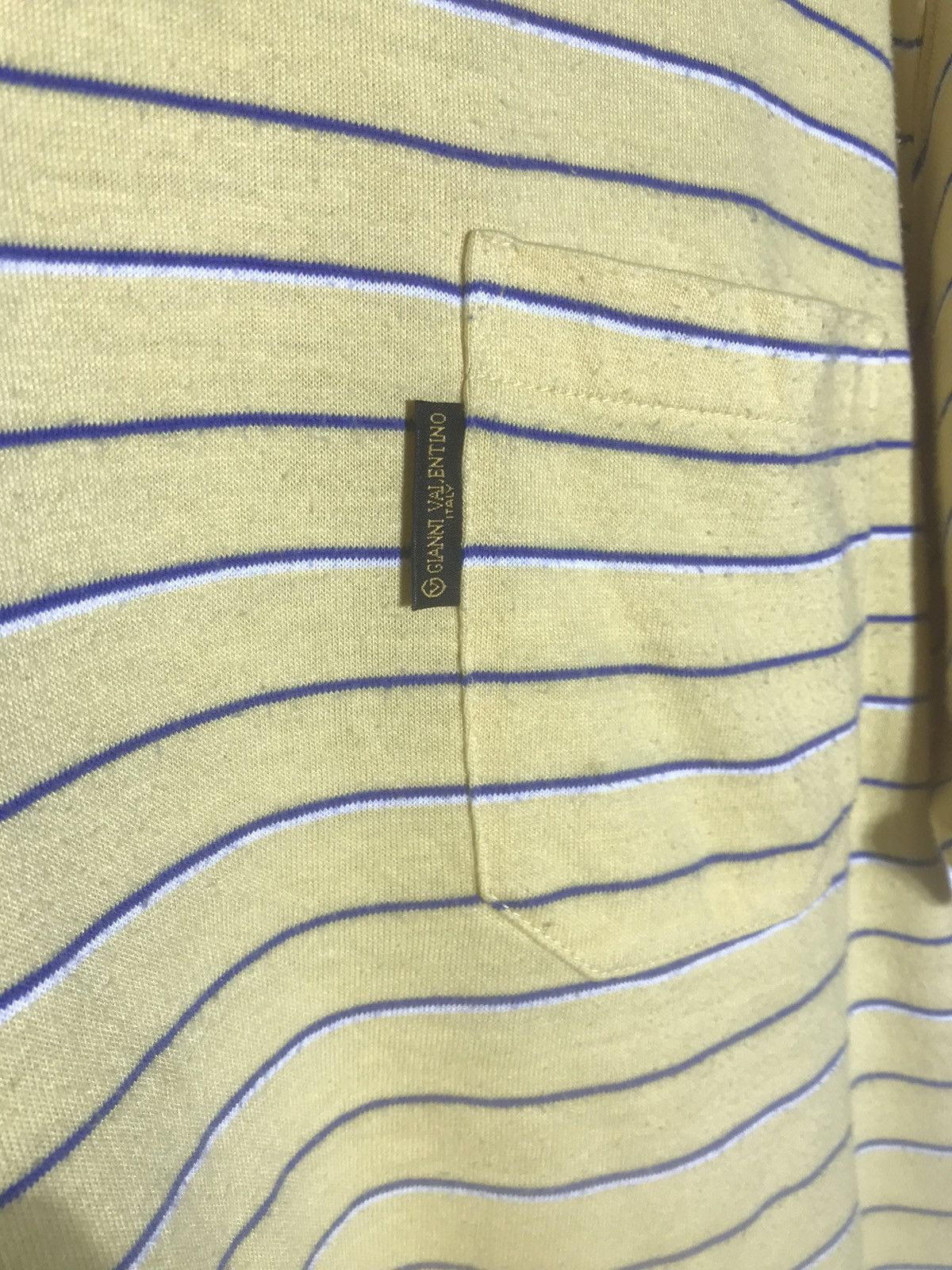 Valentino × Vintage GIANNI VALENTINO POCKET TEE STRIPE SHIRT CASUAL GRUNGE STYLE Size US M / EU 48-50 / 2 - 5 Thumbnail