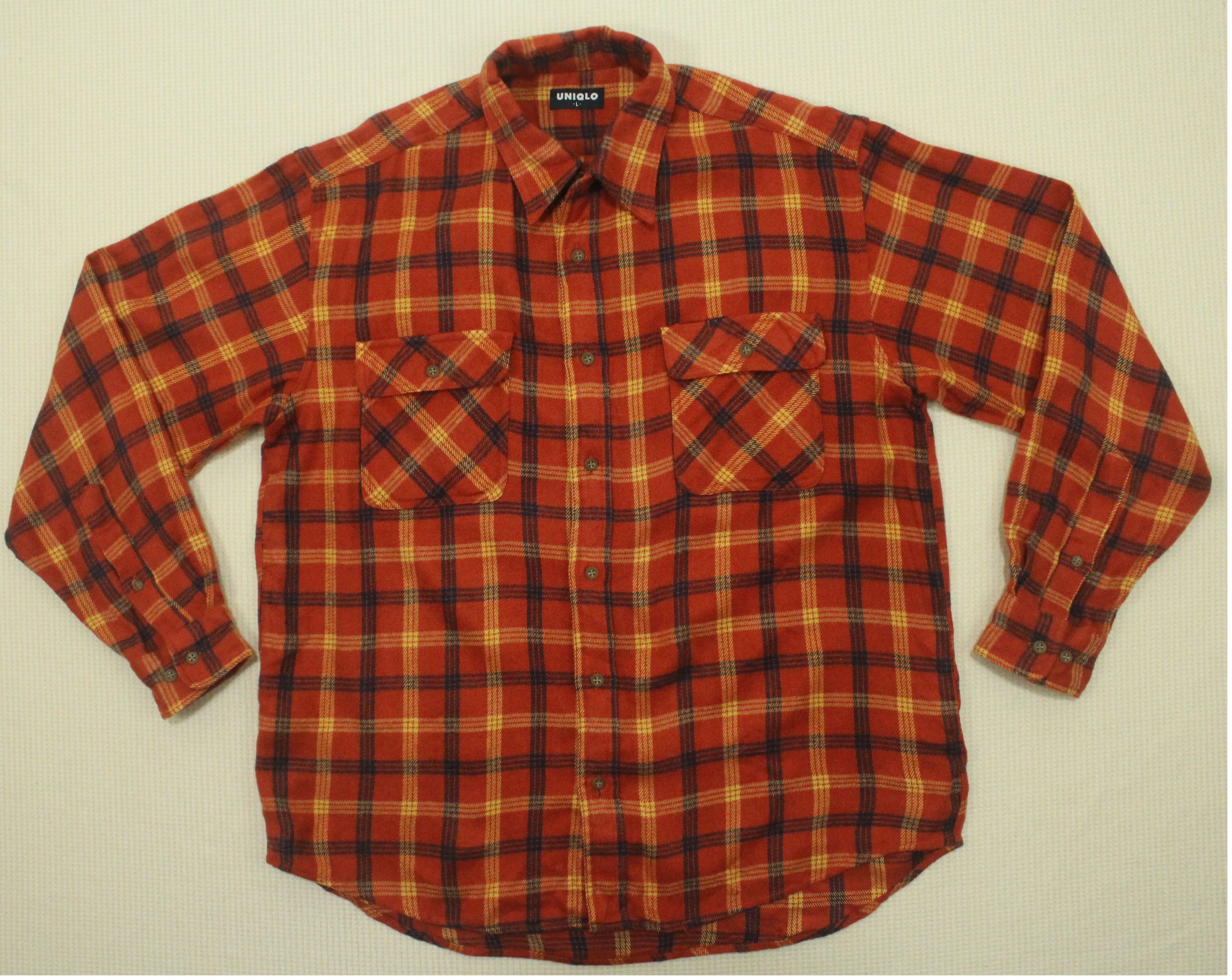 Japanese Brand × Uniqlo UNIQLO Shirt Flannel Plaid Acrylic Grunge Kurt Cobain Size US L / EU 52-54 / 3 - 2 Thumbnail
