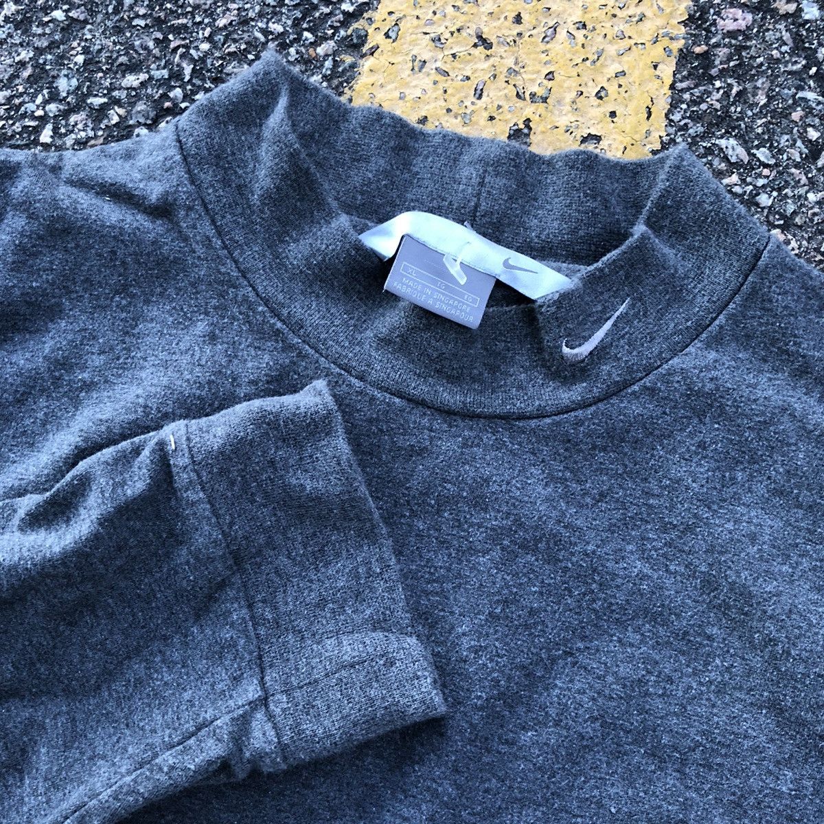 red nike mock turtleneck