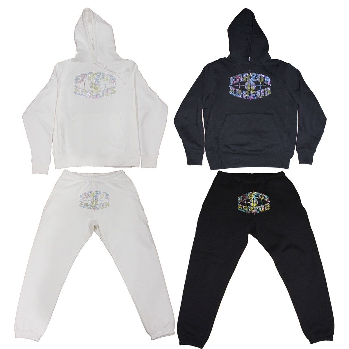 ERREUR COTTON CANDY CAMO RHINESTONE HOODIE AND SWEATPANTS Tops