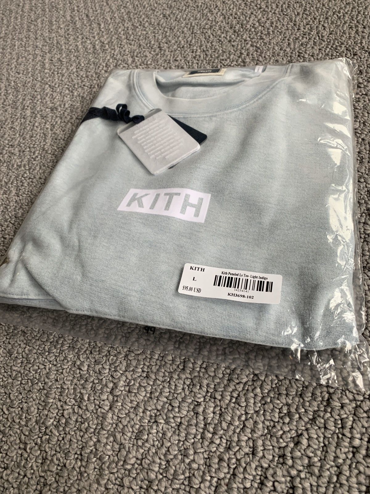 Kith Kith Paneled Long Sleeve Tee-Light Indigo Size Large | Grailed