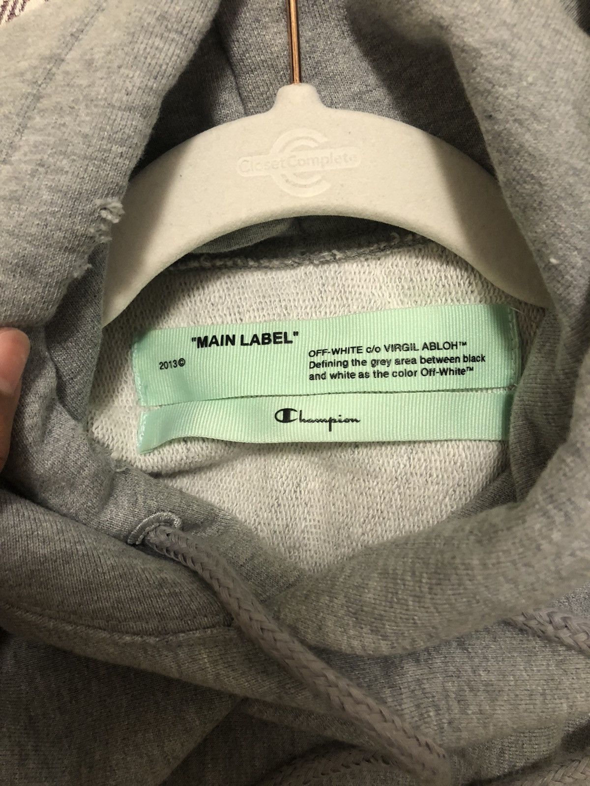 Champion × Off-White Off-white gray hoodie Size US S / EU 44-46 / 1 - 4 Thumbnail