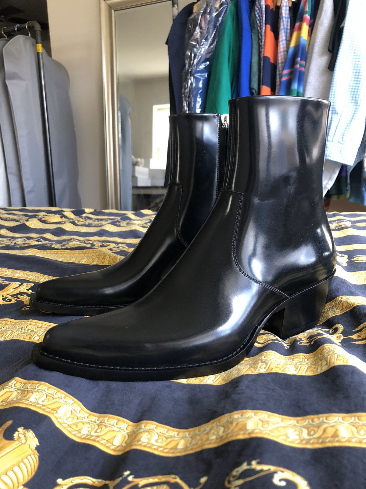 Calvin Klein 205W39NYC Black Tex C Spazzolato Leather Boot Size US 13 / EU 46 - 1 Thumbnail