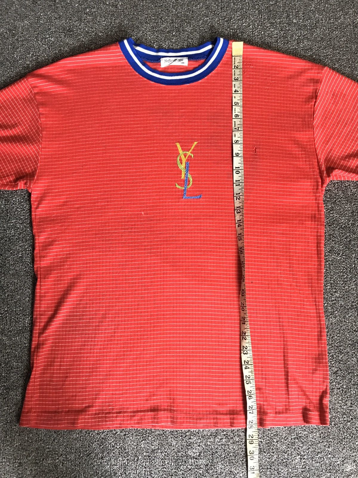 Vintage × Yves Saint Laurent Vintage Yves Saint Laurent Rainbow Logo Tshirt Size US L / EU 52-54 / 3 - 8 Thumbnail