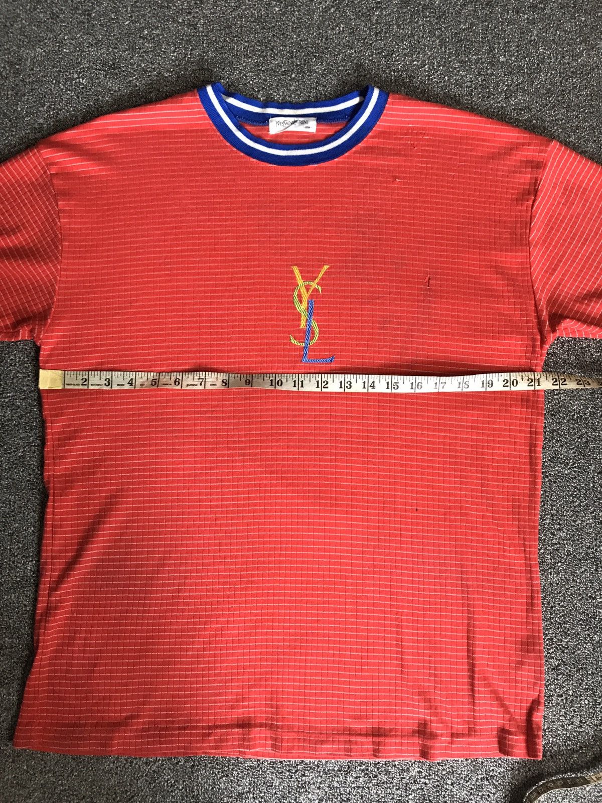 Vintage × Yves Saint Laurent Vintage Yves Saint Laurent Rainbow Logo Tshirt Size US L / EU 52-54 / 3 - 7 Thumbnail