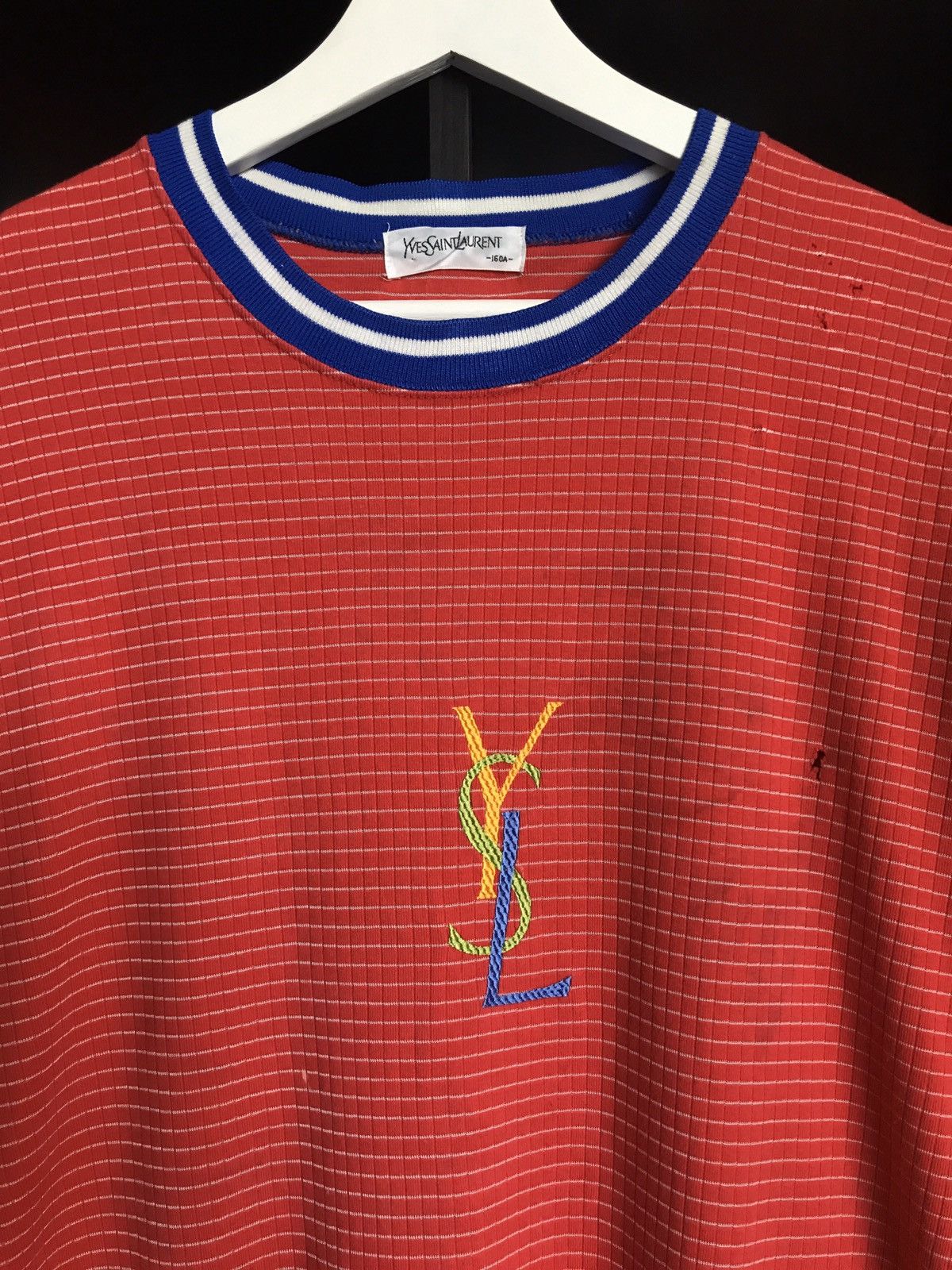 Vintage × Yves Saint Laurent Vintage Yves Saint Laurent Rainbow Logo Tshirt Size US L / EU 52-54 / 3 - 2 Thumbnail
