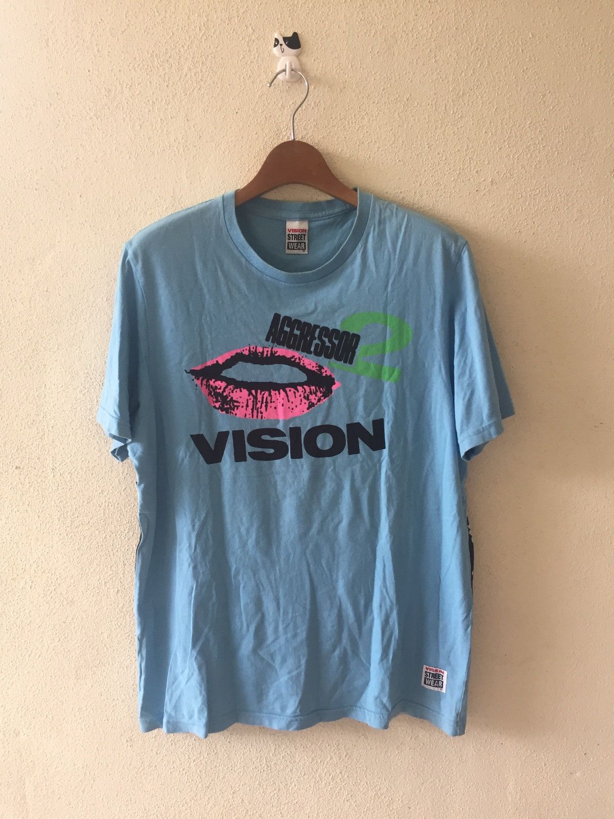 Vision Streetwear × Welcome Skateboards Rare Vision Streetwear Aggressor Skateboard Overprint Tees Size US L / EU 52-54 / 3 - 2 Thumbnail