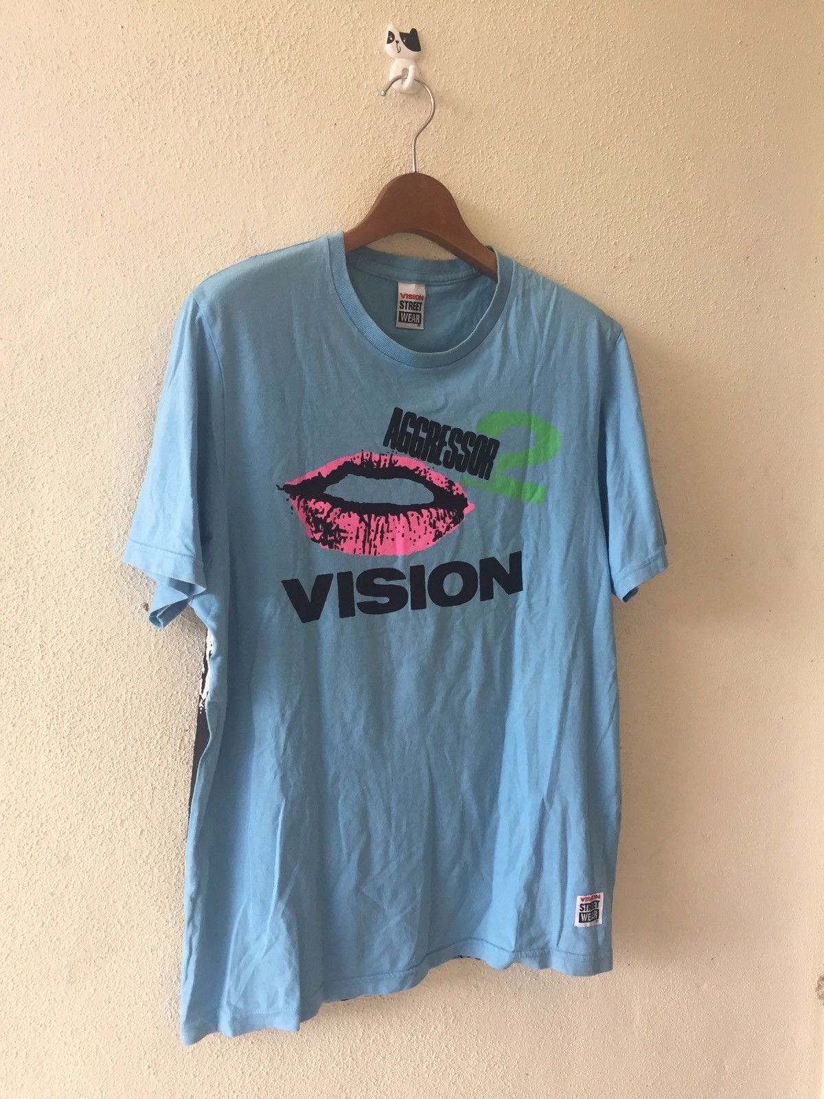 Vision Streetwear × Welcome Skateboards Rare Vision Streetwear Aggressor Skateboard Overprint Tees Size US L / EU 52-54 / 3 - 3 Thumbnail