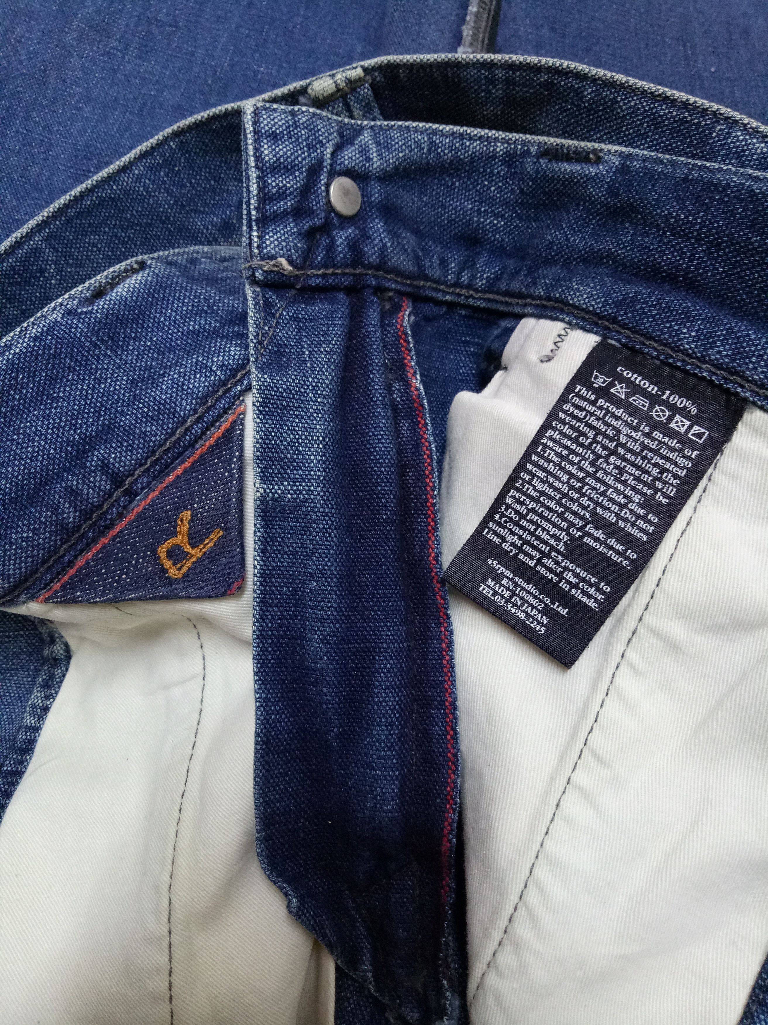 45rpm 🔥🔥🔥45RPM Natural Indigo Dyed Denim Jeans Rare Design Size US 28 / EU 44 - 16 Thumbnail
