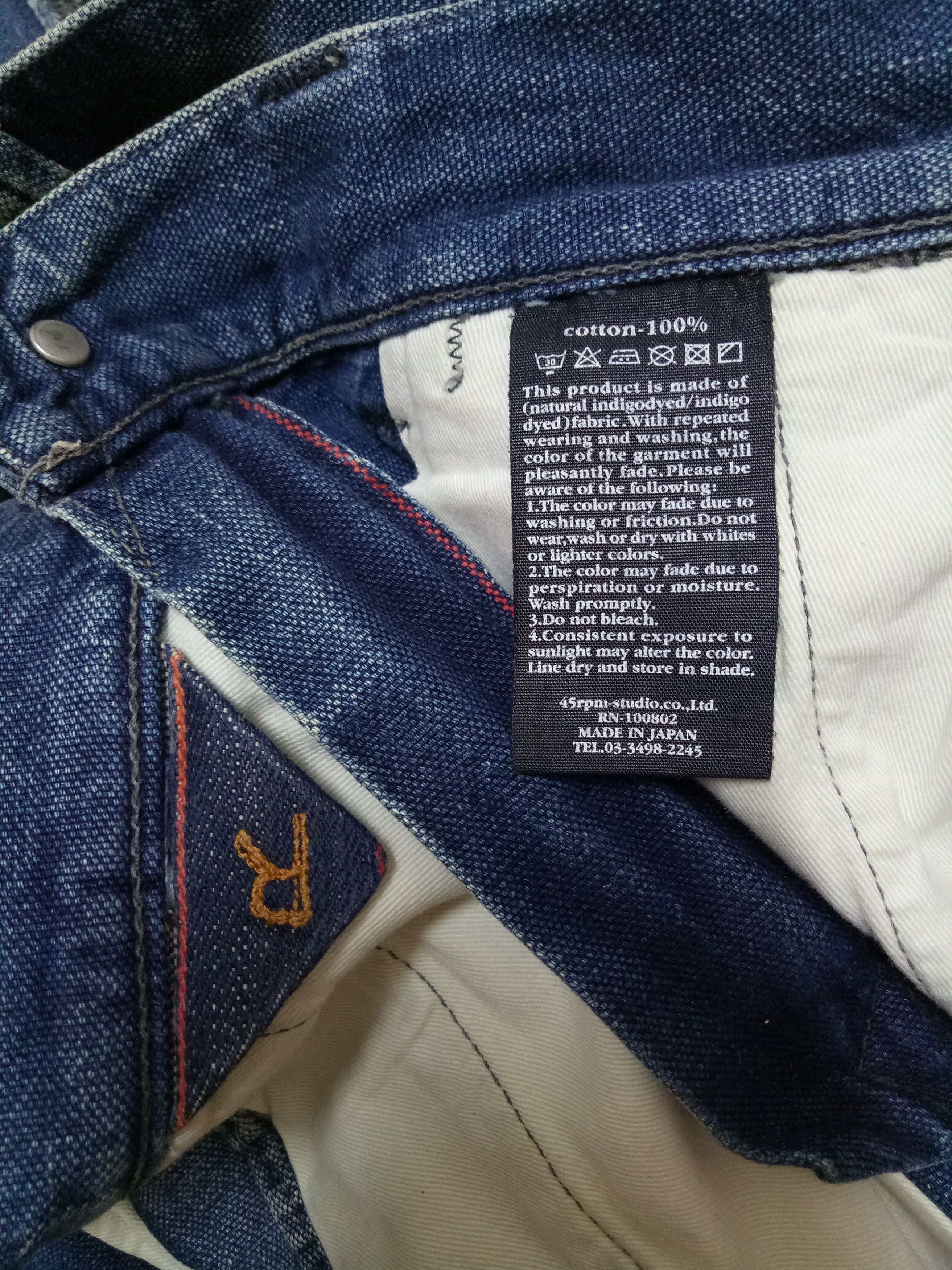 45rpm 🔥🔥🔥45RPM Natural Indigo Dyed Denim Jeans Rare Design Size US 28 / EU 44 - 17 Thumbnail