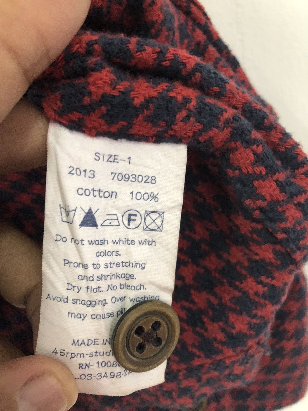 45rpm 45RPM Flannel Jacket Button Shirt Size US S / EU 44-46 / 1 - 4 Thumbnail