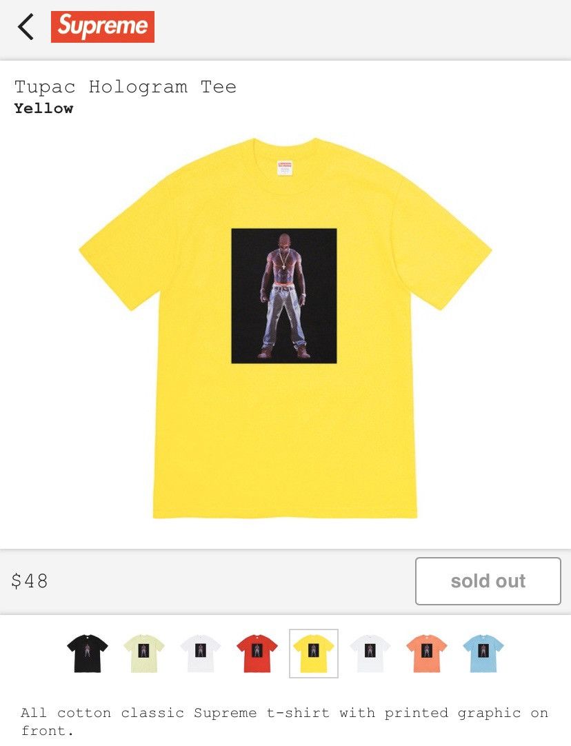 Supreme Tupac Hologram Tee Size US L / EU 52-54 / 3 - 1 Thumbnail