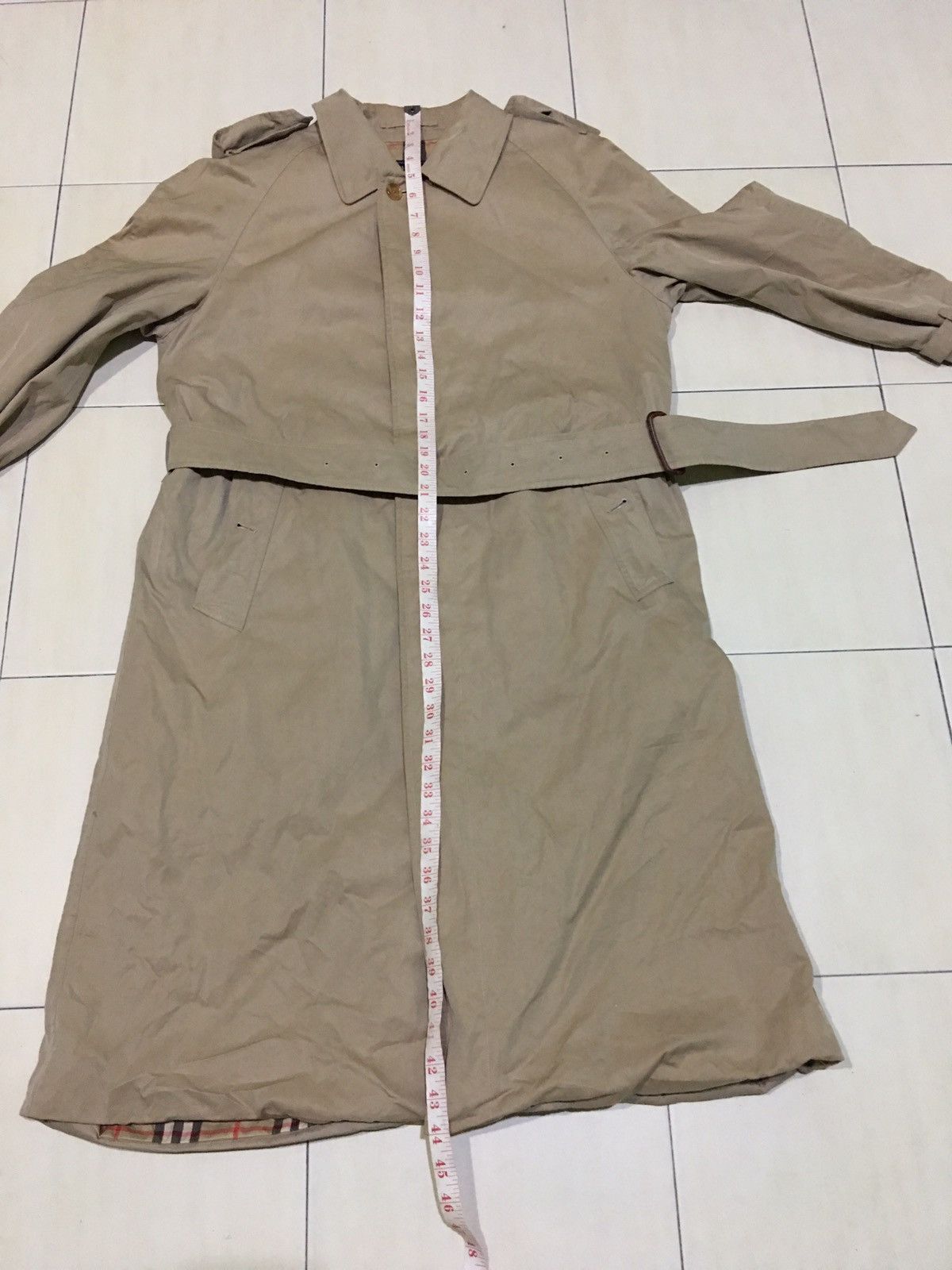 Burberry × Designer × Vintage Vintage 90s Burberrys Trench Coat Nova Check Inside Jacket Size US L / EU 52-54 / 3 - 13 Thumbnail