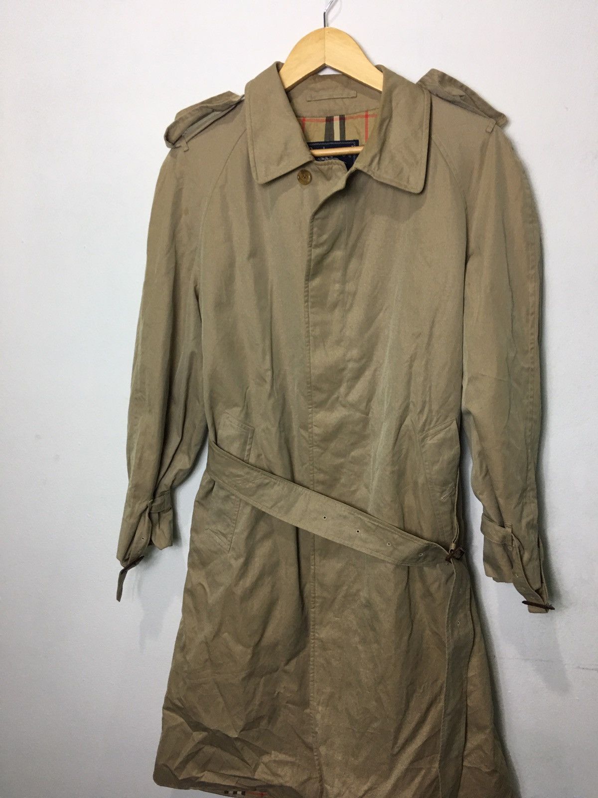 Burberry × Designer × Vintage Vintage 90s Burberrys Trench Coat Nova Check Inside Jacket Size US L / EU 52-54 / 3 - 5 Thumbnail