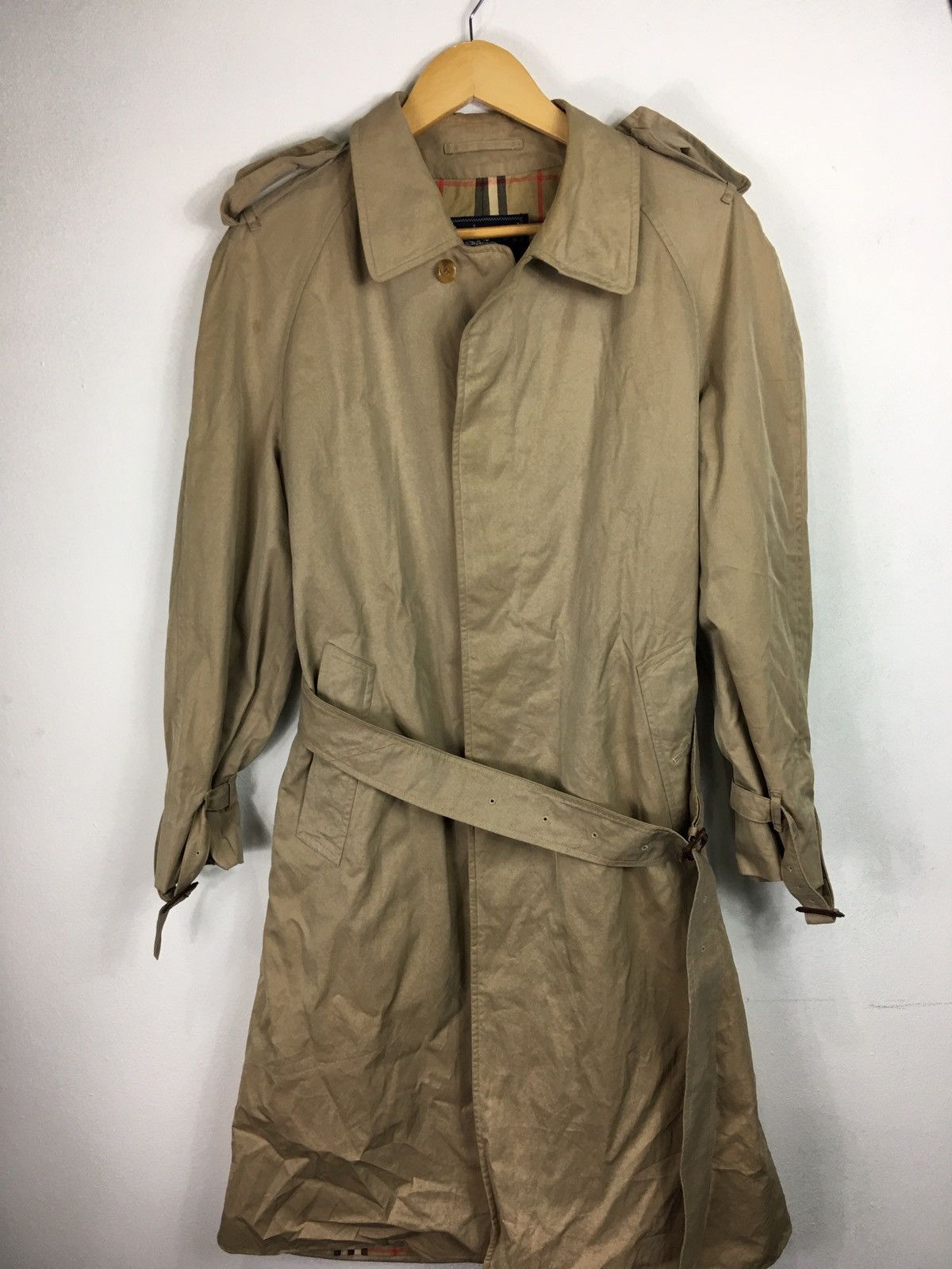 Burberry × Designer × Vintage Vintage 90s Burberrys Trench Coat Nova Check Inside Jacket Size US L / EU 52-54 / 3 - 3 Thumbnail