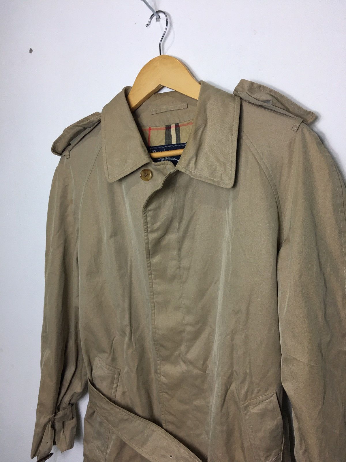 Burberry × Designer × Vintage Vintage 90s Burberrys Trench Coat Nova Check Inside Jacket Size US L / EU 52-54 / 3 - 4 Thumbnail