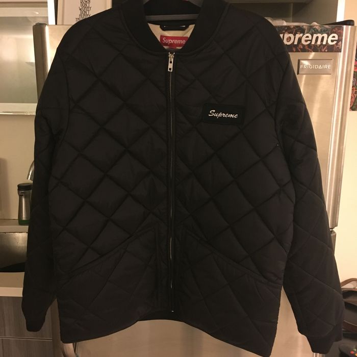 Supreme Supreme Color Blocked Quilted Jacket Black FW16 | Grailed