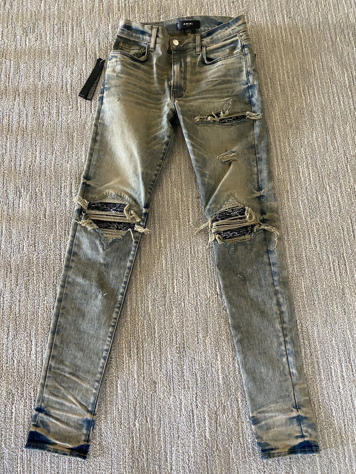 Amiri MX1 Bandana Jeans Dirty Indigo Size 31 Grailed