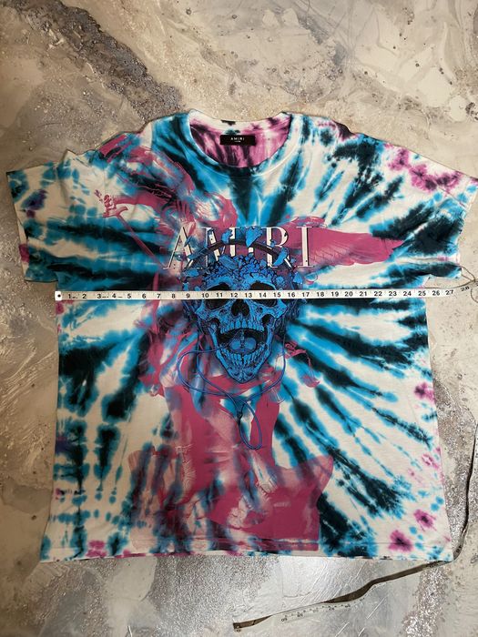 amiri tie dye skull t shirt