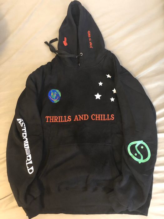 Travis Scott Astroworld Thrills and Chills Peace Hoodie Grailed