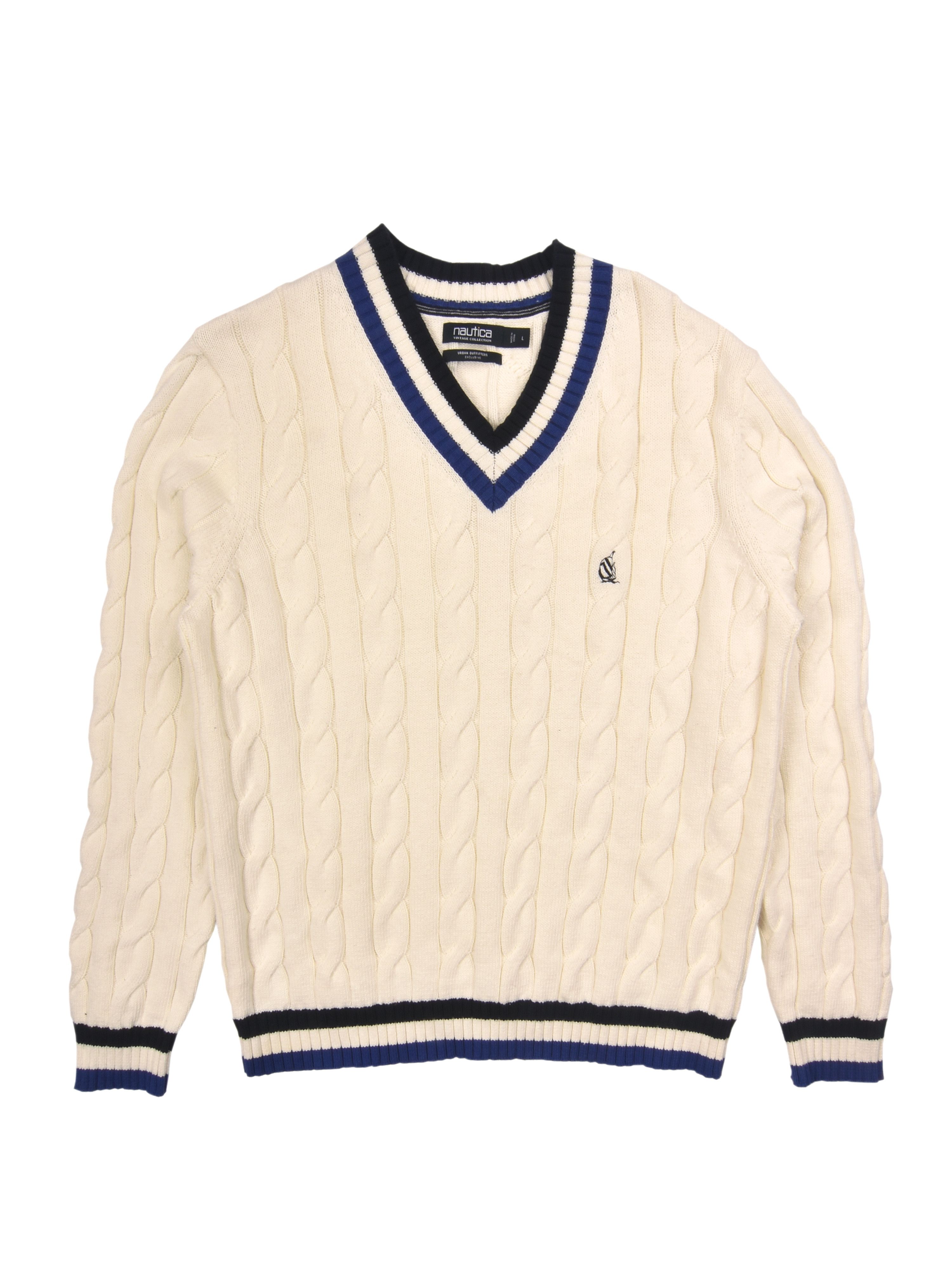 Nautica Woven V-Neck Sweater Size US L / EU 52-54 / 3 - 1 Thumbnail