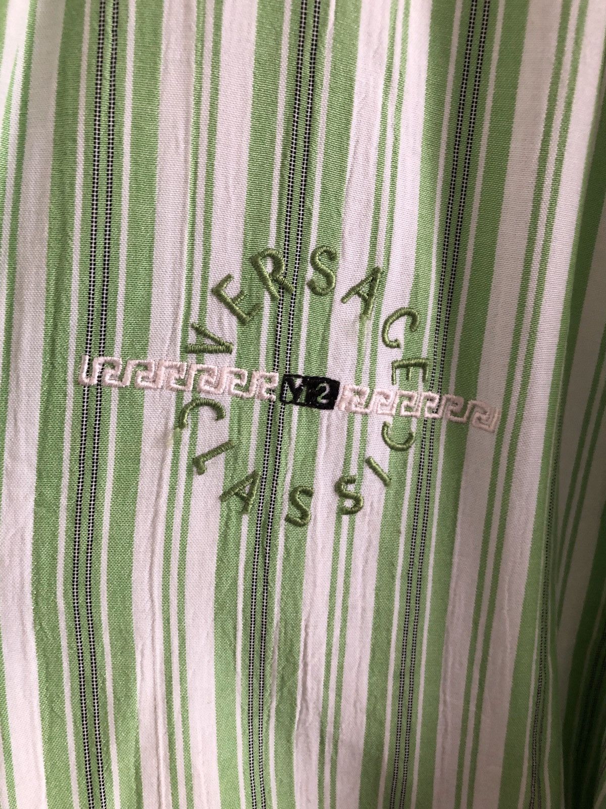 Versace Vintage Pinstriped Windbreaker Size US L / EU 52-54 / 3 - 4 Thumbnail