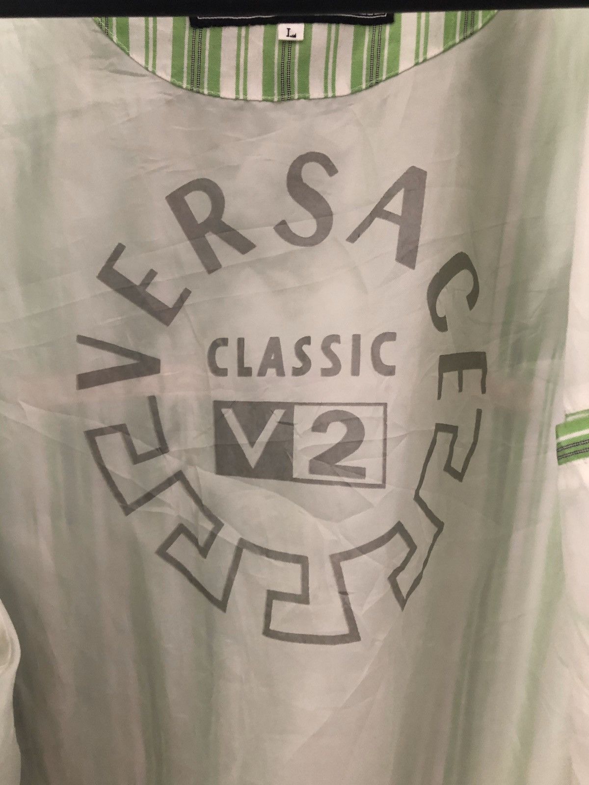 Versace Vintage Pinstriped Windbreaker Size US L / EU 52-54 / 3 - 5 Thumbnail