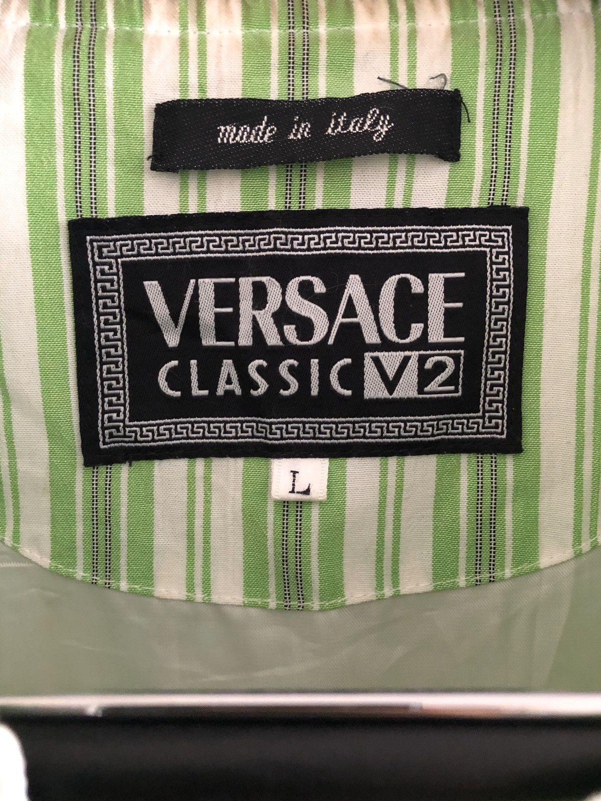 Versace Vintage Pinstriped Windbreaker Size US L / EU 52-54 / 3 - 6 Thumbnail