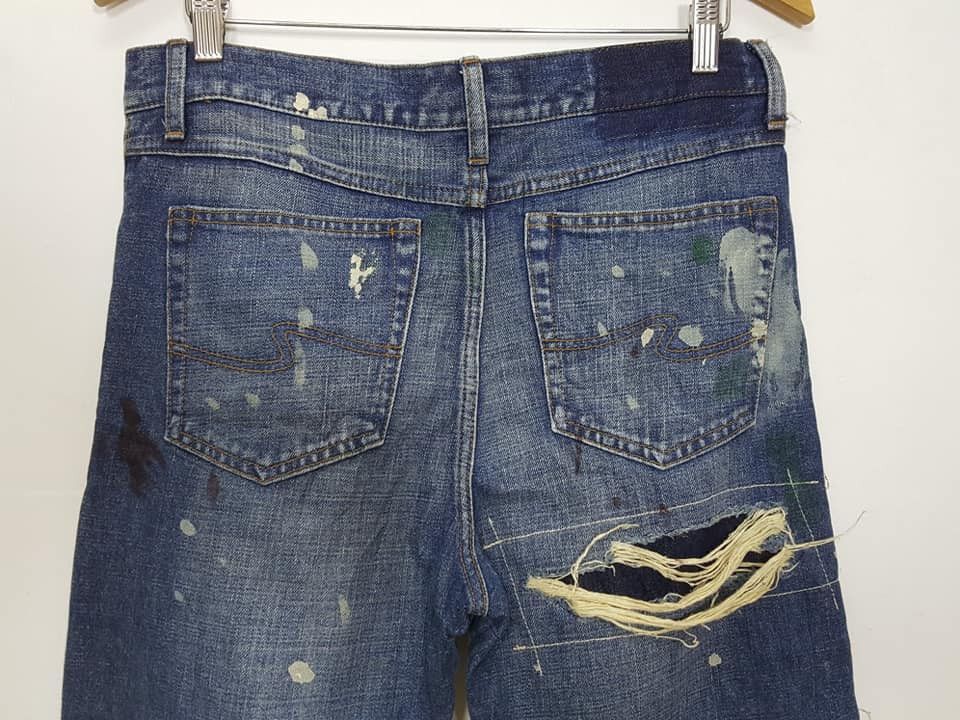 Japanese Brand Japan Sashiko Boro Reconstructed Patchwork Painter Jean Size US 33 - 6 Thumbnail