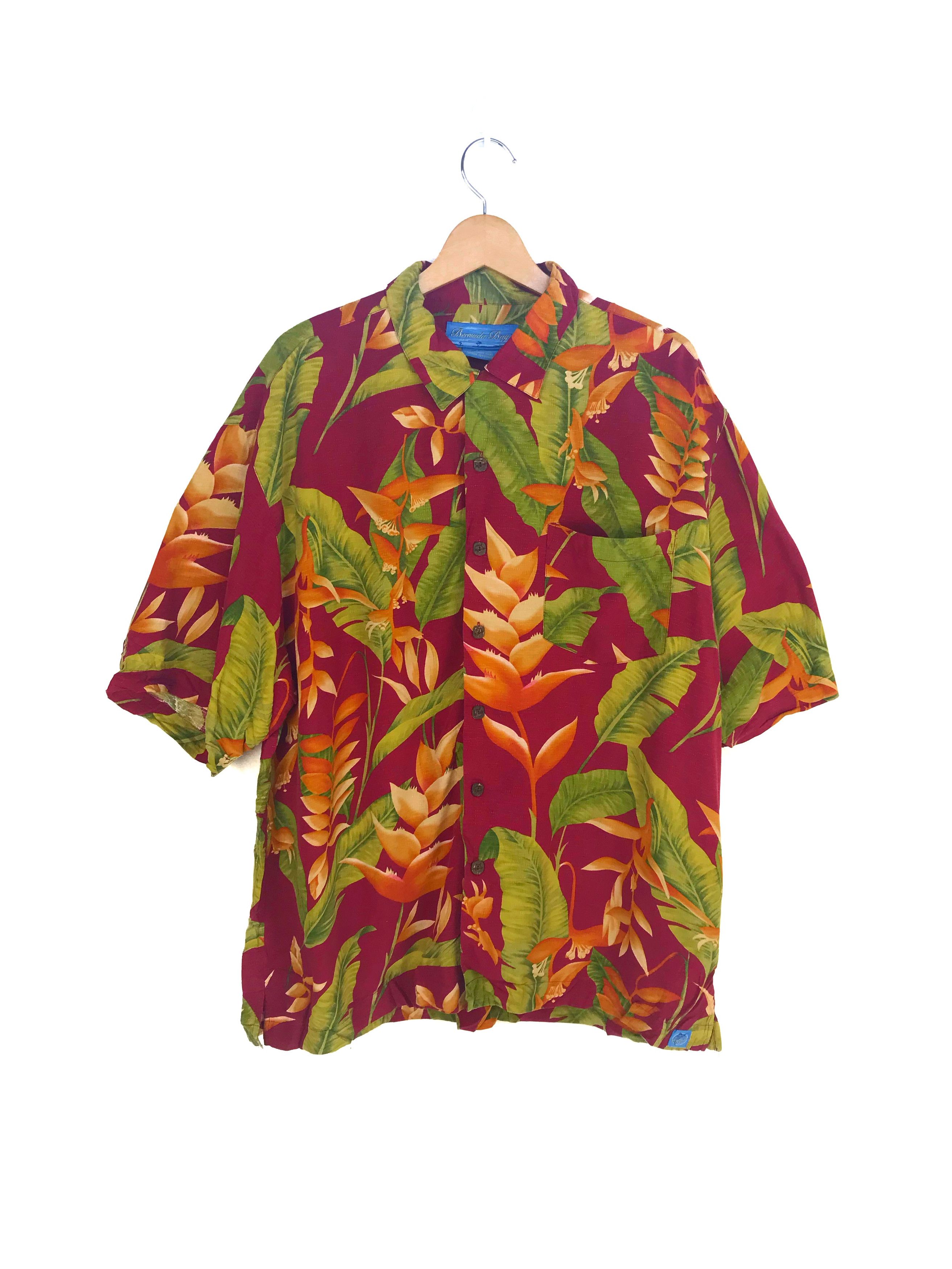 Vintage Vintage Bermuda Bay Flowers Florals Hawaiian Shirt Size US L / EU 52-54 / 3 - 1 Thumbnail
