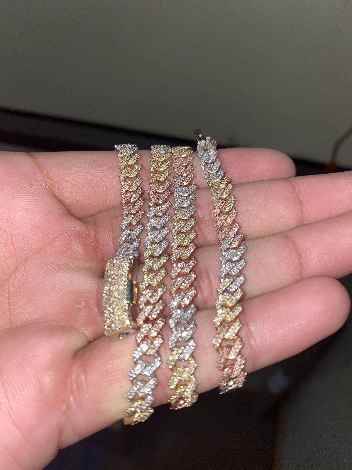 10k Solid Gold Cuban link chain solid gold and diamonds Size ONE SIZE - 5 Thumbnail