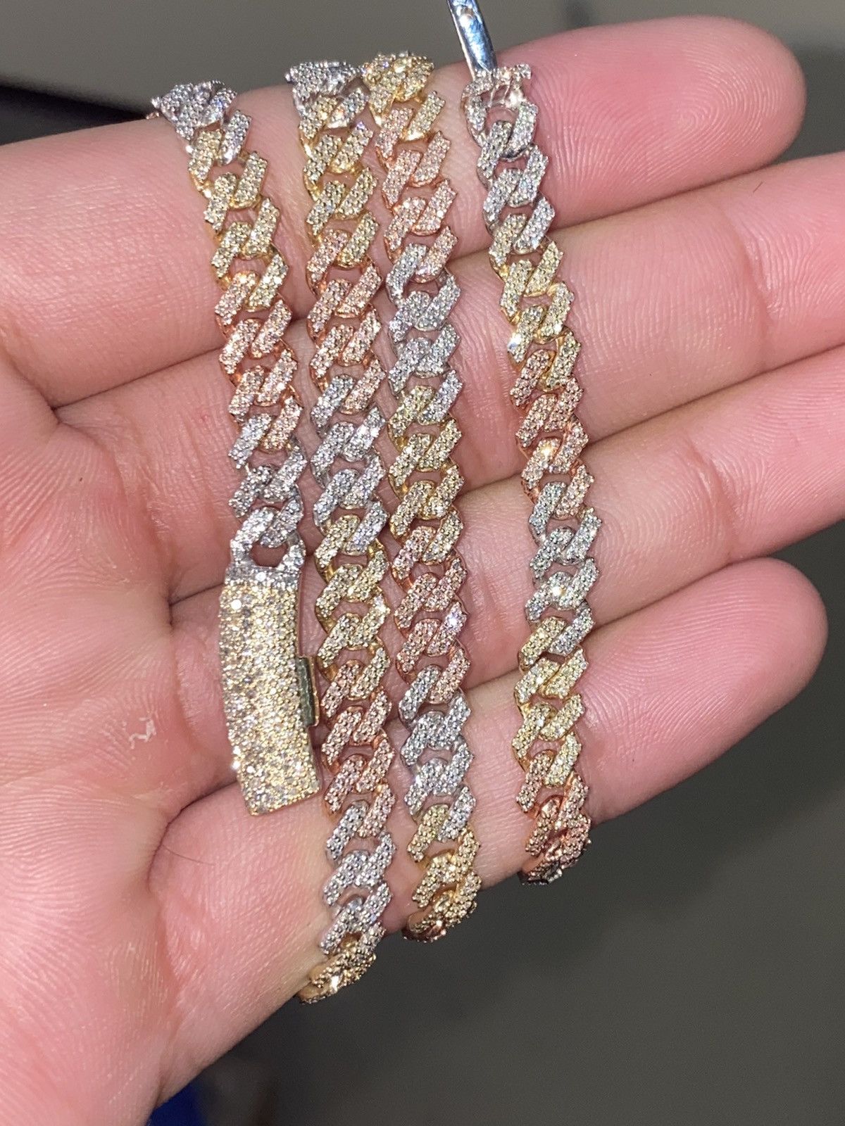 10k Solid Gold Cuban link chain solid gold and diamonds Size ONE SIZE - 4 Thumbnail