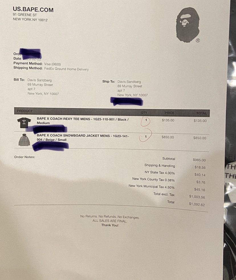 Bape × Coach Bape x Coach Rexy Tee Size US M / EU 48-50 / 2 - 4 Thumbnail